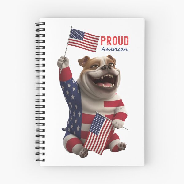 Item preview, Bulldog Proud American T-Shirt designed and sold by insiyah7253.