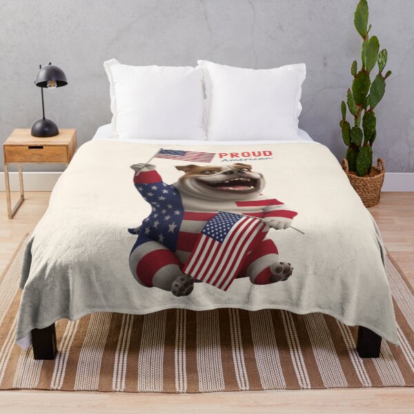 Item preview, Bulldog Proud American T-Shirt designed and sold by insiyah7253.