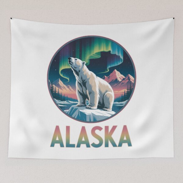 Item preview, Alaska Northern Lights Aurora Viewing Bear Vacation Trip designed and sold by PunkNation-Arts.