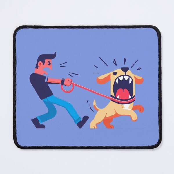 Item preview, Angry Owner Furious Dog Walk Comedy Graphic Illustration designed and sold by DibuHumor.