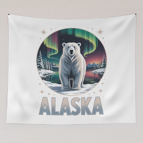Item preview, Alaska Northern Lights Aurora Viewing Bear Vacation Alaska designed and sold by PunkNation-Arts.