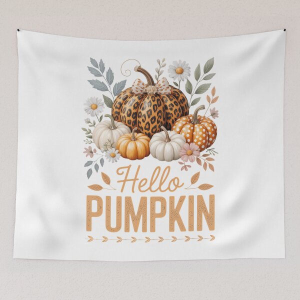 Item preview, Hello Pumpkin Leopard Print for Fall Thanksgiving designed and sold by Moon-Ape.