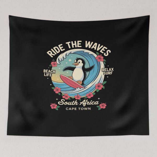 Item preview, Penguin Surfing Waves South Africa Cape Cod Surfs Up Fun designed and sold by DrewLeuschke.