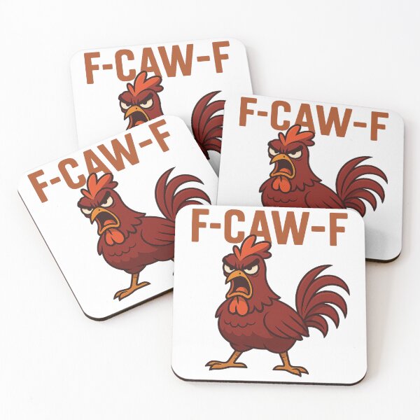 Item preview, F-CAW-F – Angry Rooster Cartoon | Cheeky Pun Meme designed and sold by Bernd Friese.