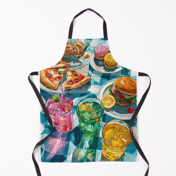Item preview, Vibrant Summer Picnic – Colorful Food Art with Burgers, Pizza & Lemon Drinks designed and sold by Grafititee.