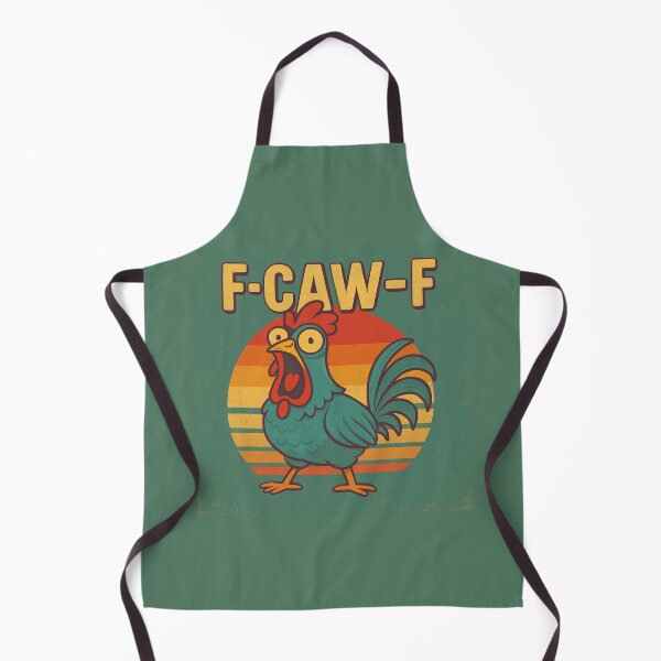 Item preview, F-CAW-F – Angry rooster in a retro sunset | cheeky pun meme designed and sold by Bernd Friese.