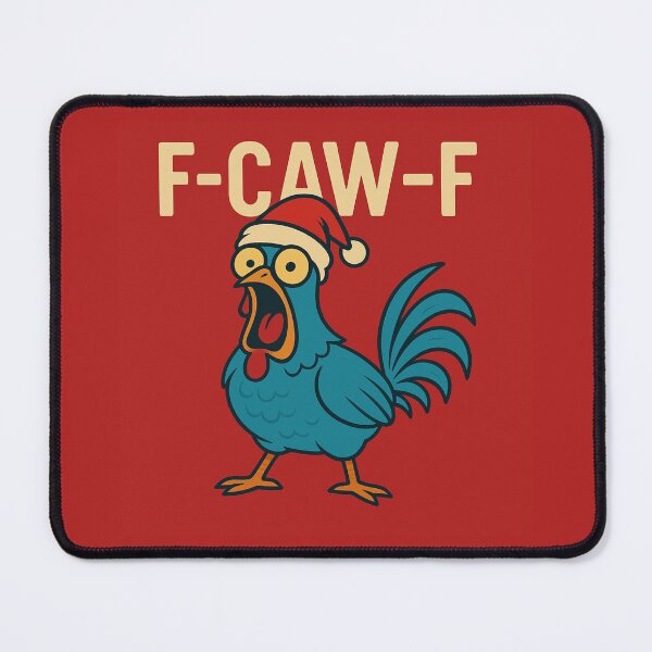 Item preview, F-CAW-F – Christmas rooster with hat | cheeky Xmas meme designed and sold by Bernd Friese.