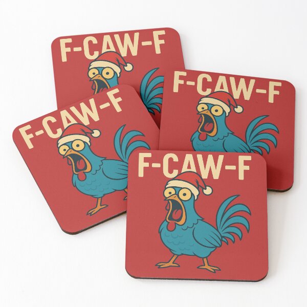 Item preview, F-CAW-F – Christmas rooster with hat | cheeky Xmas meme designed and sold by Bernd Friese.