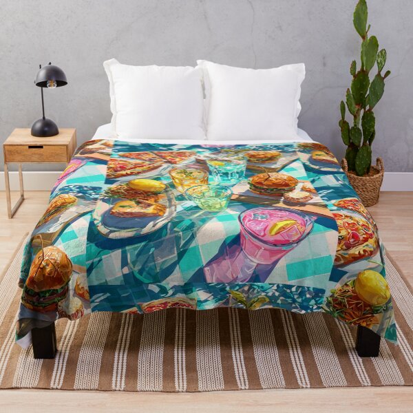 Item preview, Vibrant Summer Picnic – Colorful Food Art with Burgers, Pizza & Lemon Drinks designed and sold by Grafititee.