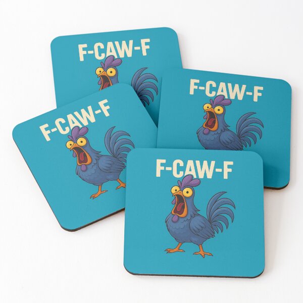 Item preview, F-CAW-F Hahn – Funny Rooster Meme on Turquoise designed and sold by Bernd Friese.