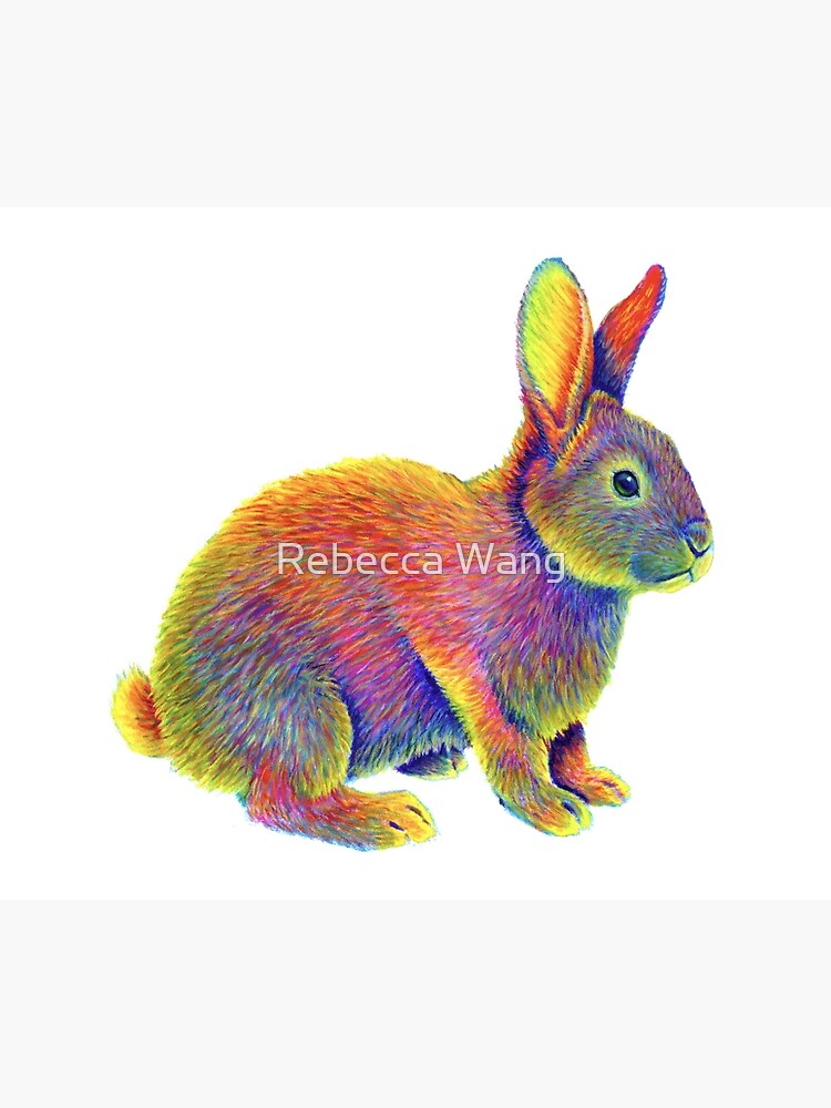 Psychedelic Rainbow Bunny Rabbit by lioncrusher