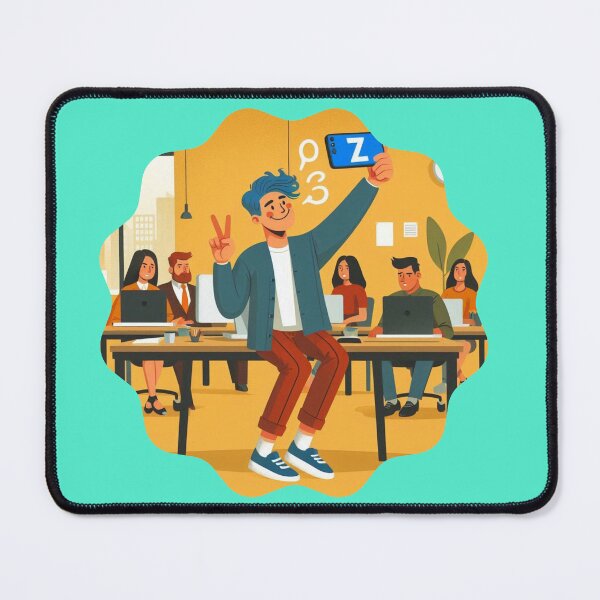 Item preview, Gen Z Office Selfie Victory Pose Funny Work Home Office designed and sold by DibuHumor.