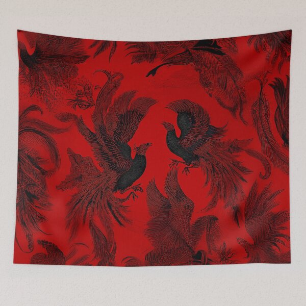 Item preview, Gothic Phoenix Pattern — Dark Oriental Fire on Crimson designed and sold by chi3-jp.