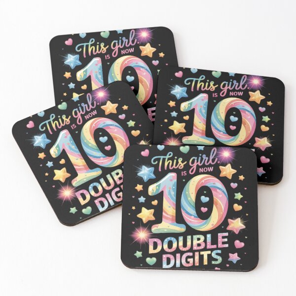 Item preview, 10th Birthday This Girl Is Now 10 Double Digits Tie Dye  designed and sold by KonstanKoraner.