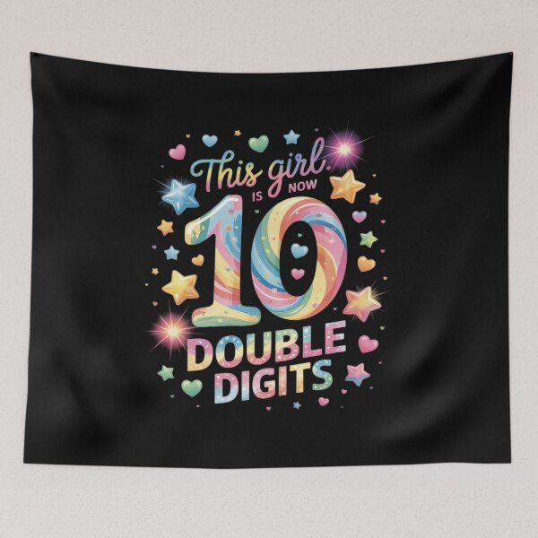 Item preview, 10th Birthday This Girl Is Now 10 Double Digits Tie Dye  designed and sold by KonstanKoraner.