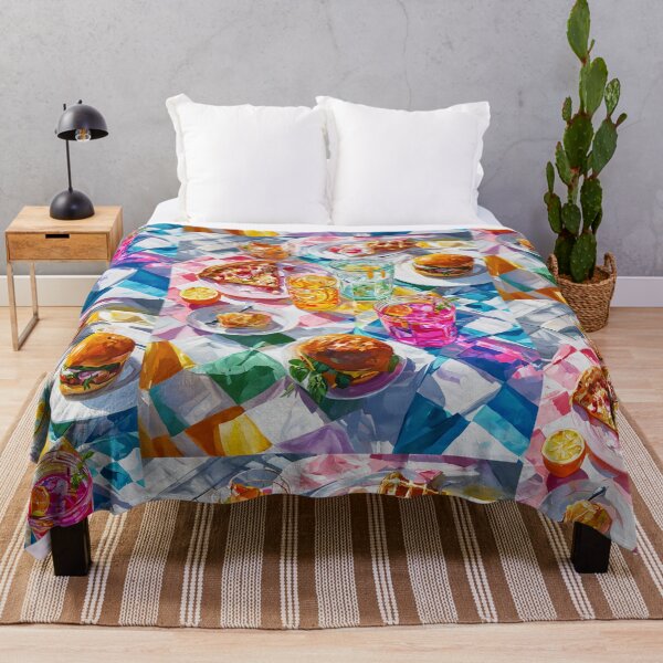 Item preview, Vibrant Summer Picnic – Colorful Food Art with Burgers, Pizza & Lemon Drinks designed and sold by Grafititee.