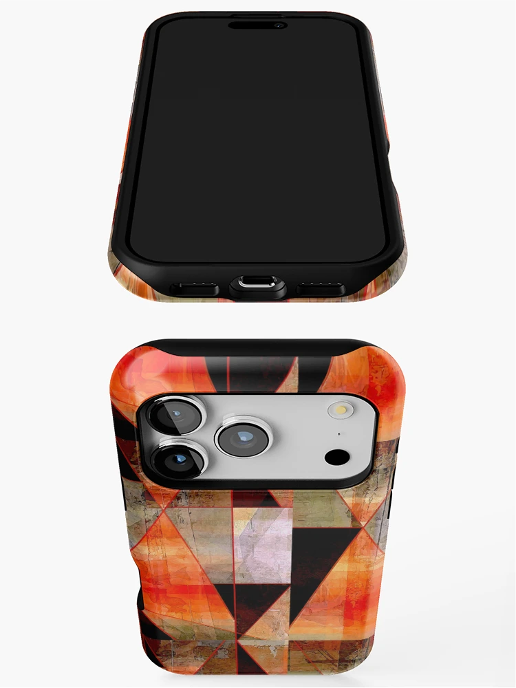 Thumbnail 3 of 4, iPhone Case, Triangle Quilt Pattern designed and sold by ViaARTfactory.