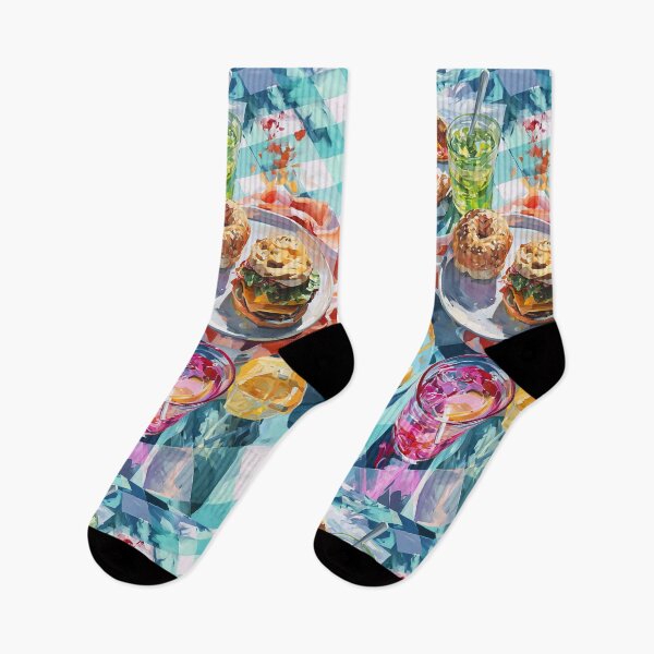 Item preview, Vibrant Summer Picnic – Colorful Food Art with Burgers, Pizza & Lemon Drinks designed and sold by Grafititee.