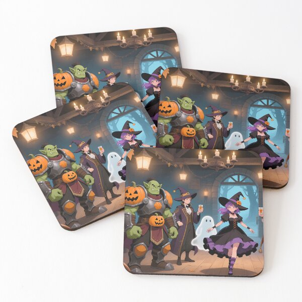Item preview, Halloween Fantasy Tavern Party – Cozy Witch Dance, Ghost & Pumpkin Art designed and sold by The Paper Comet.