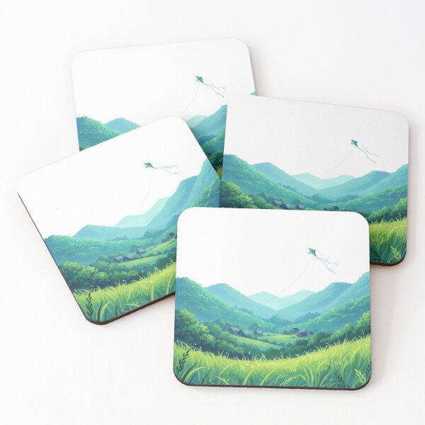 Item preview, Green Valley Kite Flying Landscape Art designed and sold by 0606PM.
