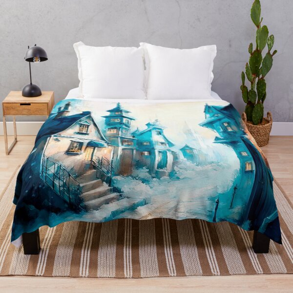 Item preview, Whimsical Winter Watercolor Town designed and sold by LanaGustavsson.