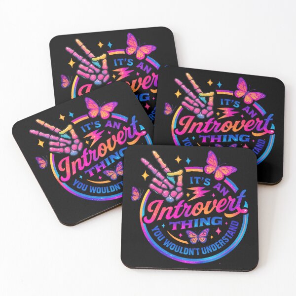 Item preview, It’s an Introvert Thing – Colorful Galaxy Design | Funny Butterfly & Skeleton Hand Art designed and sold by storyboxdesigns.