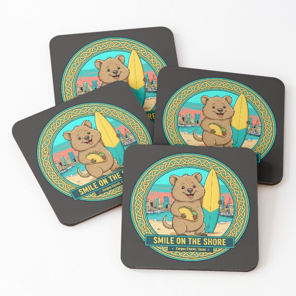 Item preview, Smile on the Shore – Corpus Christi Surfing Bear Design designed and sold by PostersMode.