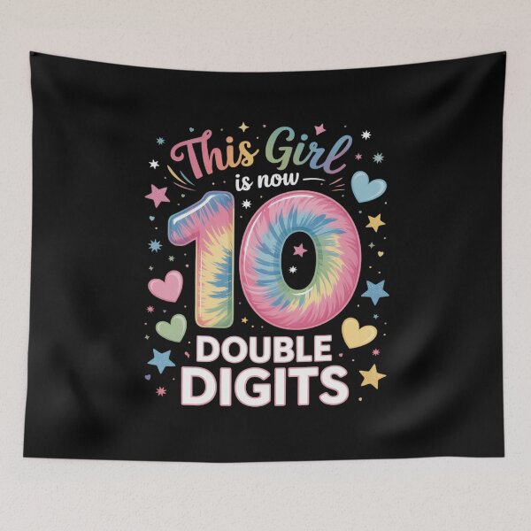 Item preview, 10th Birthday Gift This Girl Is Now 10 Double Digits Tie Dye4  designed and sold by KonstanKoraner.