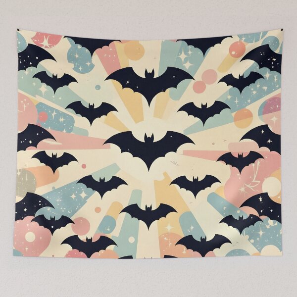 Item preview, Bauhaus Bats Celestial Nebula Pastel Explosion designed and sold by WhimsicalThredz.