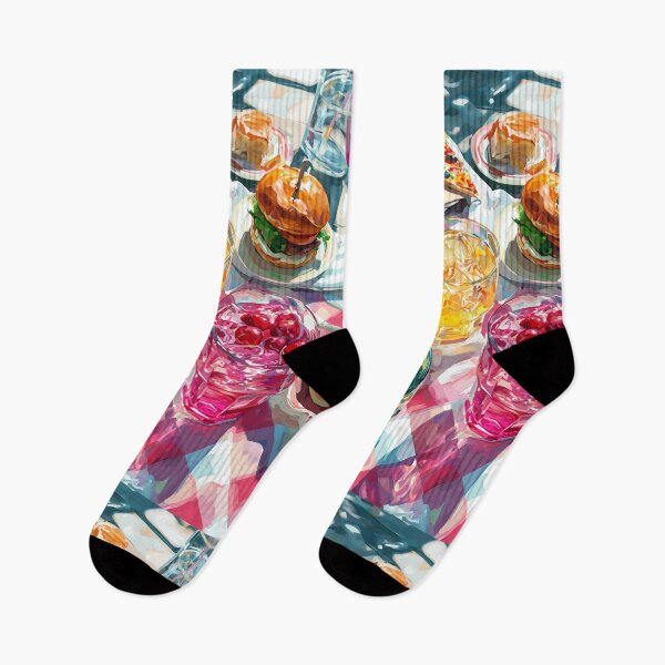Item preview, Vibrant Summer Picnic – Colorful Food Art with Burgers, Pizza & Lemon Drinks designed and sold by Grafititee.