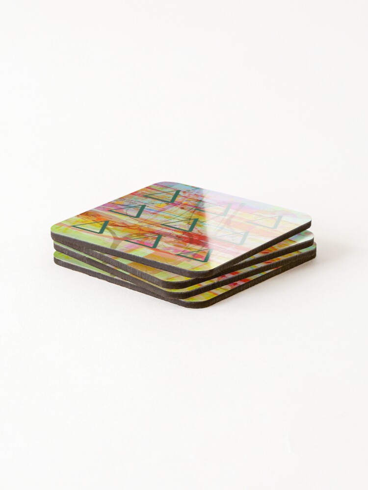 Thumbnail 4 of 5, Coasters (Set of 4), Triangle Abstract Pattern designed and sold by ViaARTfactory.