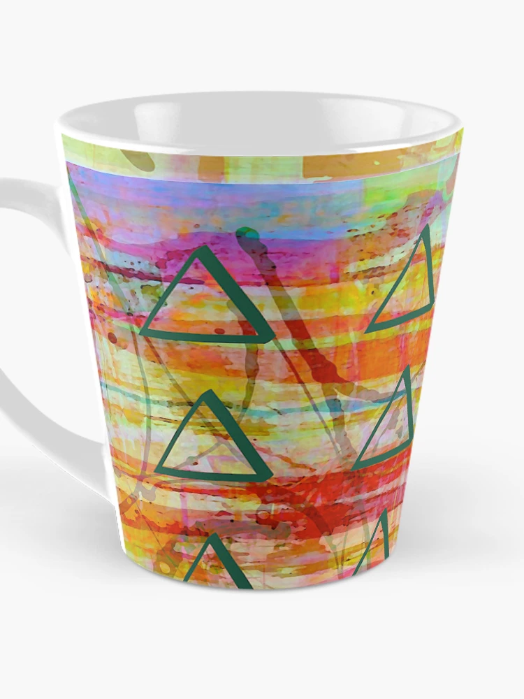 Thumbnail 3 of 4, Coffee Mug, Triangle Abstract Pattern designed and sold by ViaARTfactory.