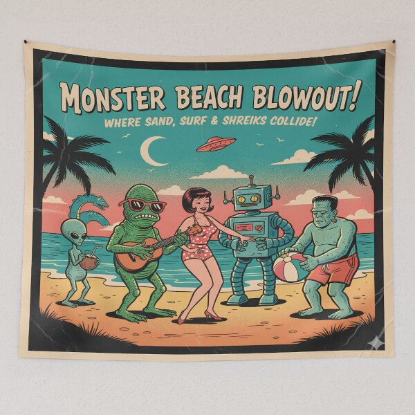 Item preview, Surf Rock Monster Party: Vintage Mid-Century Horror designed and sold by Retro Occult.