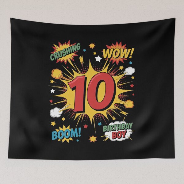 Item preview, 10th Birthday Kids Comic Style Kids Boys 10 Year Old  designed and sold by KonstanKoraner.