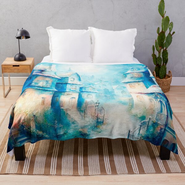 Item preview, Whimsical Winter Watercolor Town designed and sold by LanaGustavsson.