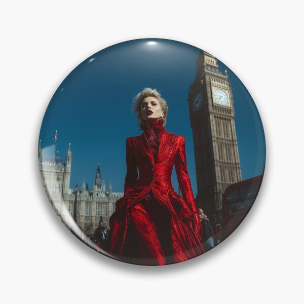 Item preview, Lady in red in London - glamorous fashion portrait designed and sold by KsaveraArt.