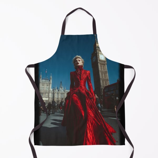 Item preview, Lady in red in London - glamorous fashion portrait designed and sold by KsaveraArt.