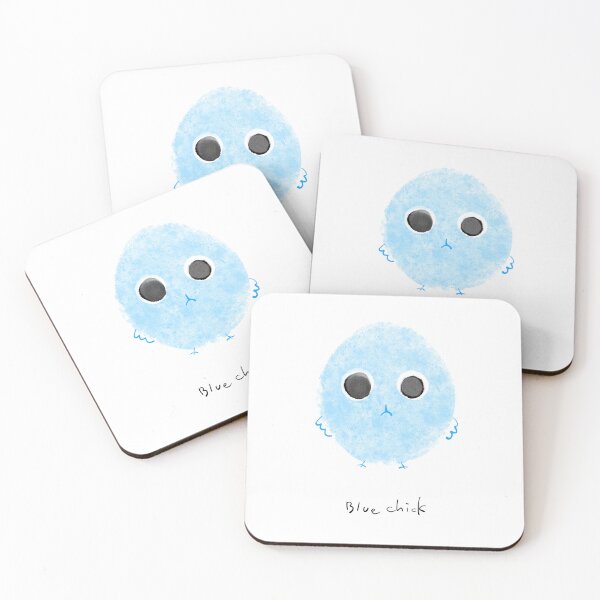 Item preview, Fluffy Blue Chick, Minimalist Pastel Blue Bird designed and sold by Red Onion.