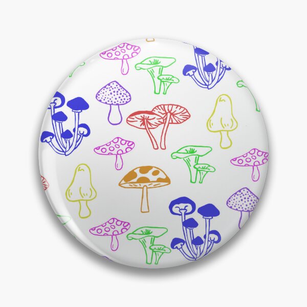 Item preview, Neon Rainbow Mushroom Pattern – Psychedelic Glow Trippy Fungi Design designed and sold by PrettyByEmmie.