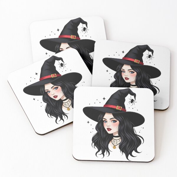 Item preview, Witch Girl with Hat – Magical Halloween Fantasy Illustration designed and sold by Ink-Lift Creations.