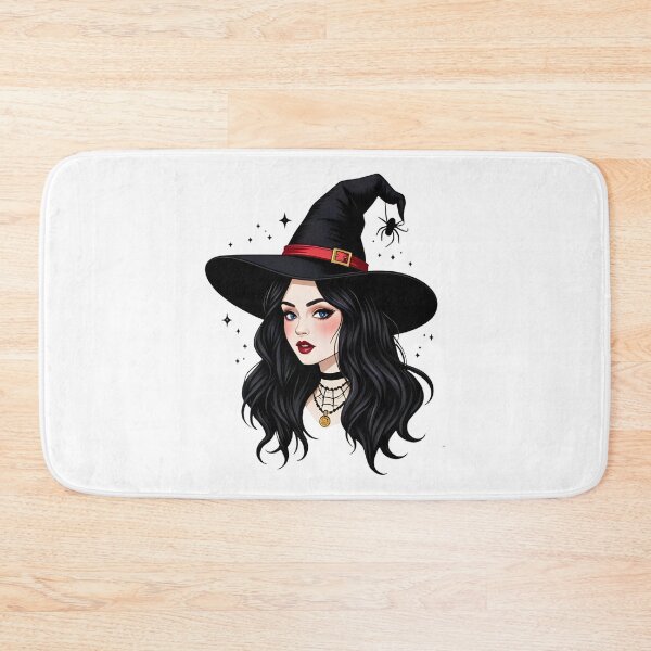 Item preview, Witch Girl with Hat – Magical Halloween Fantasy Illustration designed and sold by Ink-Lift Creations.