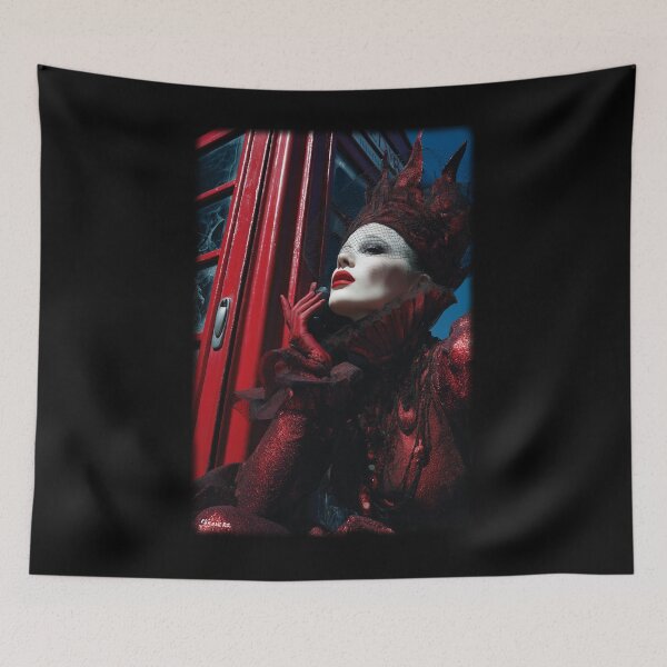 Item preview, Lady in red in London - glamorous fashion portrait designed and sold by KsaveraArt.