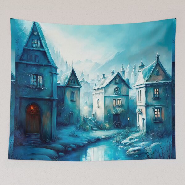 Item preview, Whimsical Winter Watercolor Town designed and sold by LanaGustavsson.