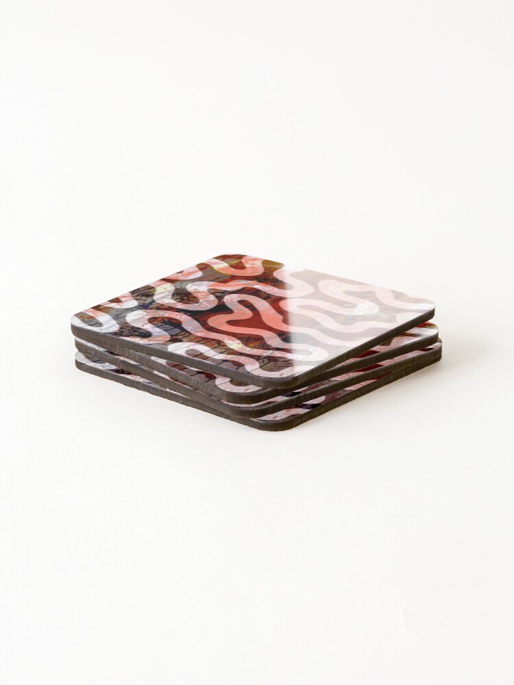 Thumbnail 4 of 5, Coasters (Set of 4), Squiggle Abstract designed and sold by ViaARTfactory.