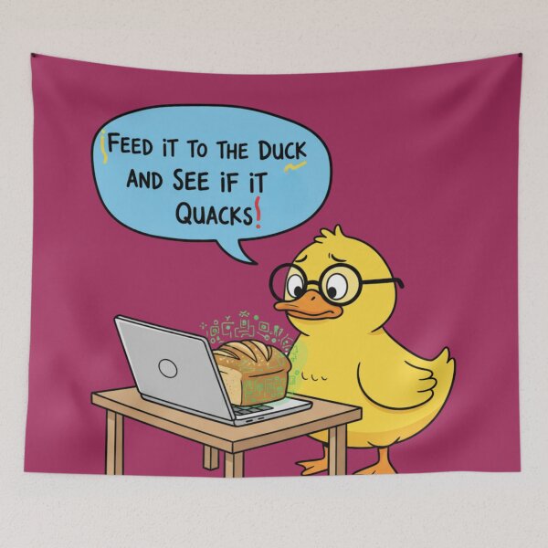 Item preview, Feed It to the Duck | Debugging Humor | Funny Programmer Art | Geeky Tech Quote designed and sold by TrackinDaTrends.