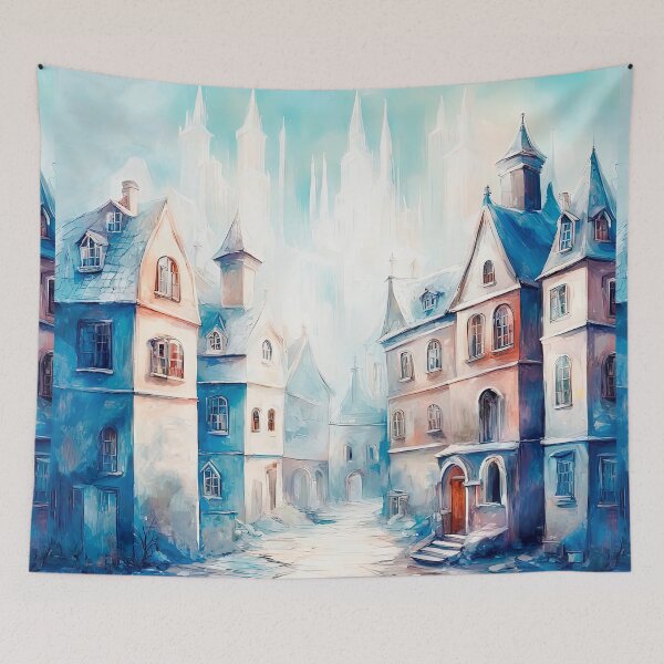 Item preview, Whimsical Winter Watercolor Town designed and sold by LanaGustavsson.