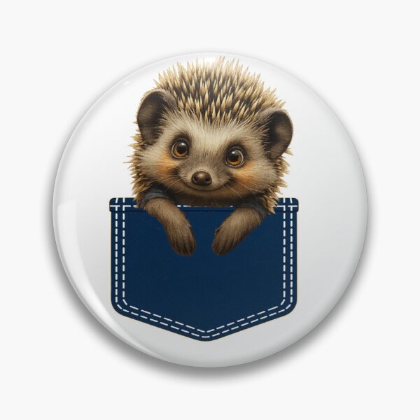 Item preview, Cute Hedgehog in Pocket - Adorable Spiky Friend Denim Design designed and sold by AleksKos.