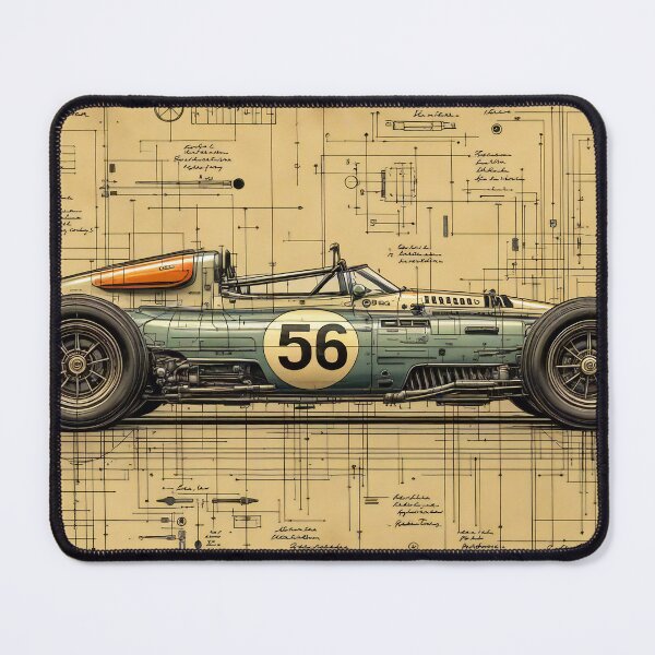 Item preview, Vintage Racing Car Design Drawing designed and sold by willhuman182.