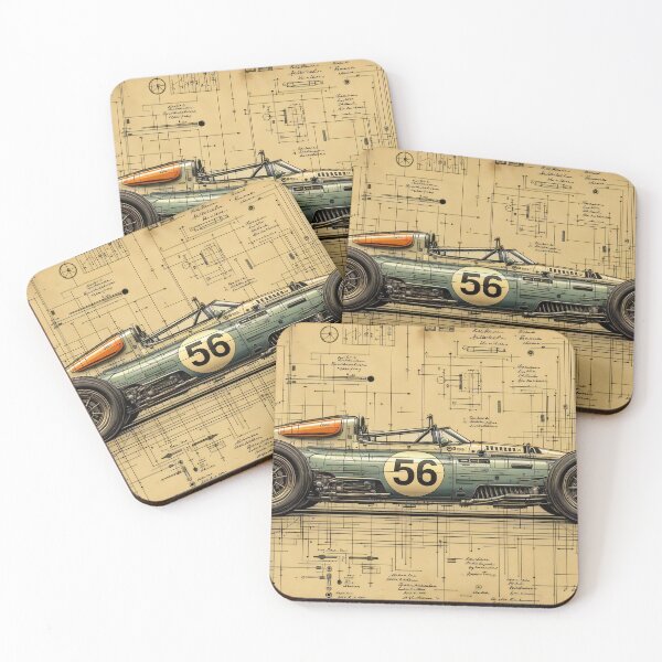 Item preview, Vintage Racing Car Design Drawing designed and sold by willhuman182.