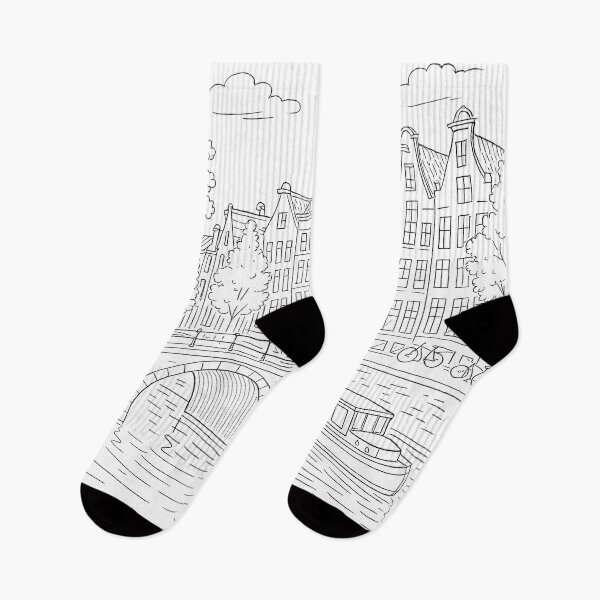 Item preview, Amsterdam Minimal Line Art – Modern Dutch City Design designed and sold by OzzFrequency.